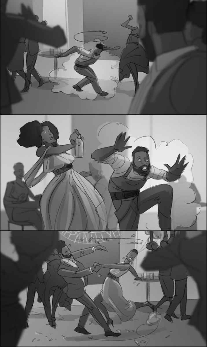 Greyscale Storyboard with low-finish Greyscale Storyboard with low-finish
