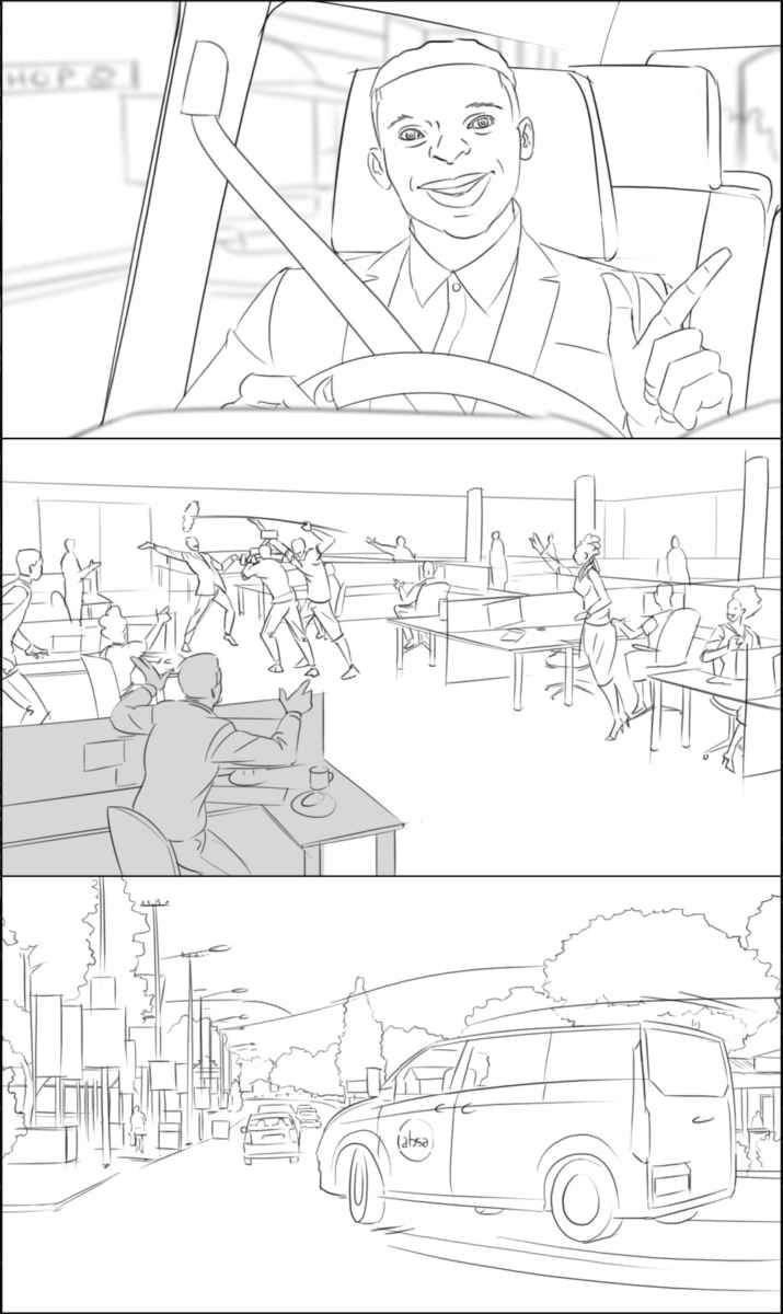 Line Art Storyboard with mid-finish Line Art Storyboard with mid-finish